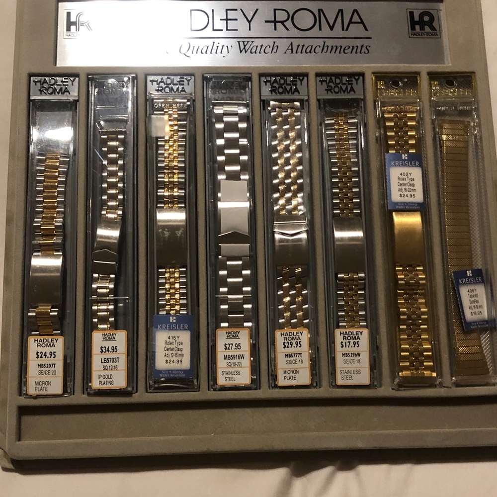 Hadley Roma Two-Tone Gold and Silver Men’s Watch Bracelet